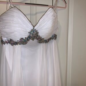 chiffon Tony Bowls strapless pageant dress